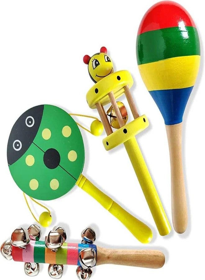Little Mind Lightweight Infant Toys for 0-12 Months, Sensory Teething Toys for Newborns, Easy-Grip Developmental Shaker Toys for Boys & Girls Pack of 4 Baby Rattles (Multicolor) - Image 1